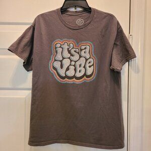 DOM It's a Vibe T-Shirt Adult Size Large Gray Color Retro Bohemian